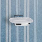 Porta sapone in ottone cromato e vetro collezione Portofino di Colombo Design