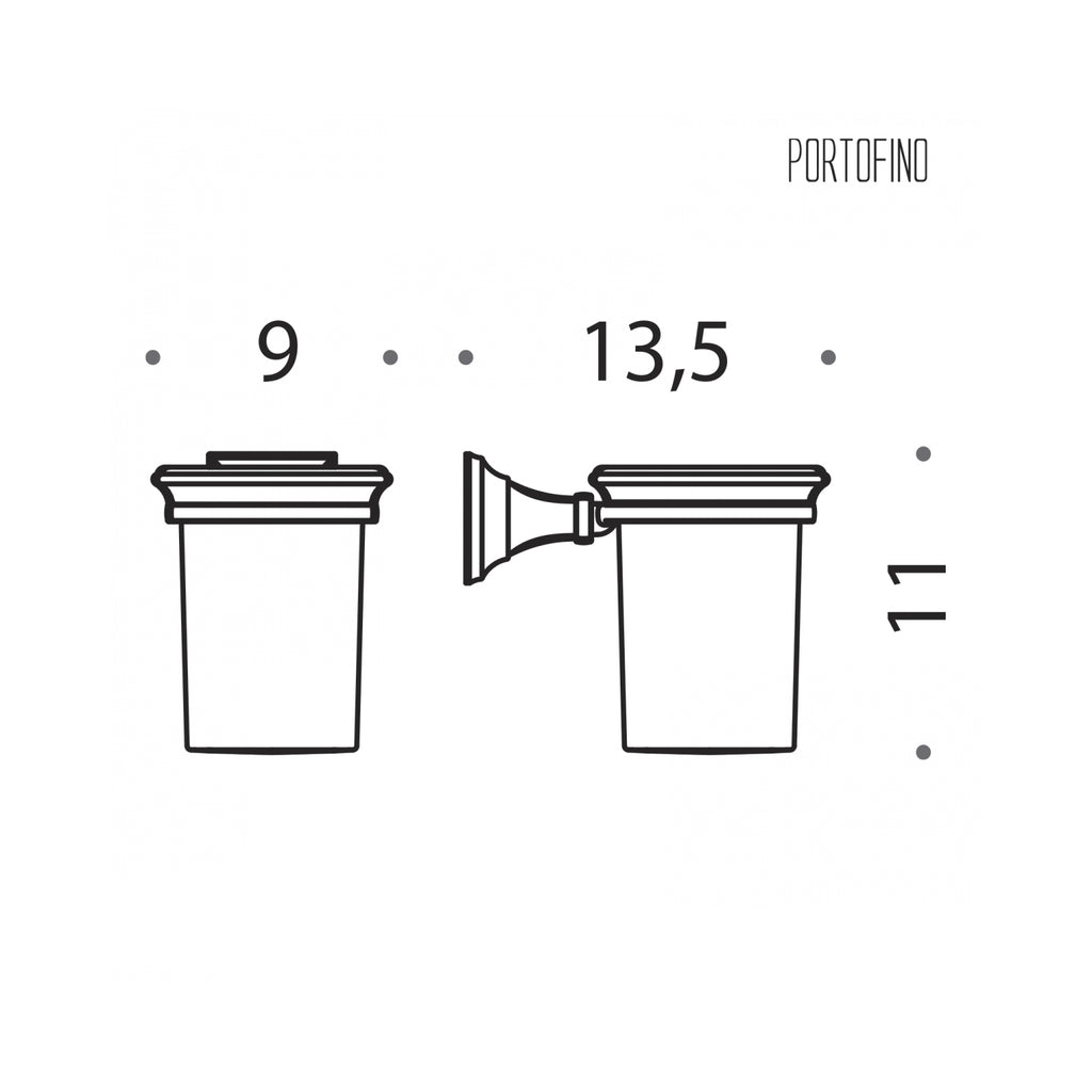 Porta bicchiere in ottone cromato e vetro acidato collezione Portofino di Colombo Design