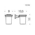 Porta bicchiere in ottone cromato e vetro acidato collezione Portofino di Colombo Design