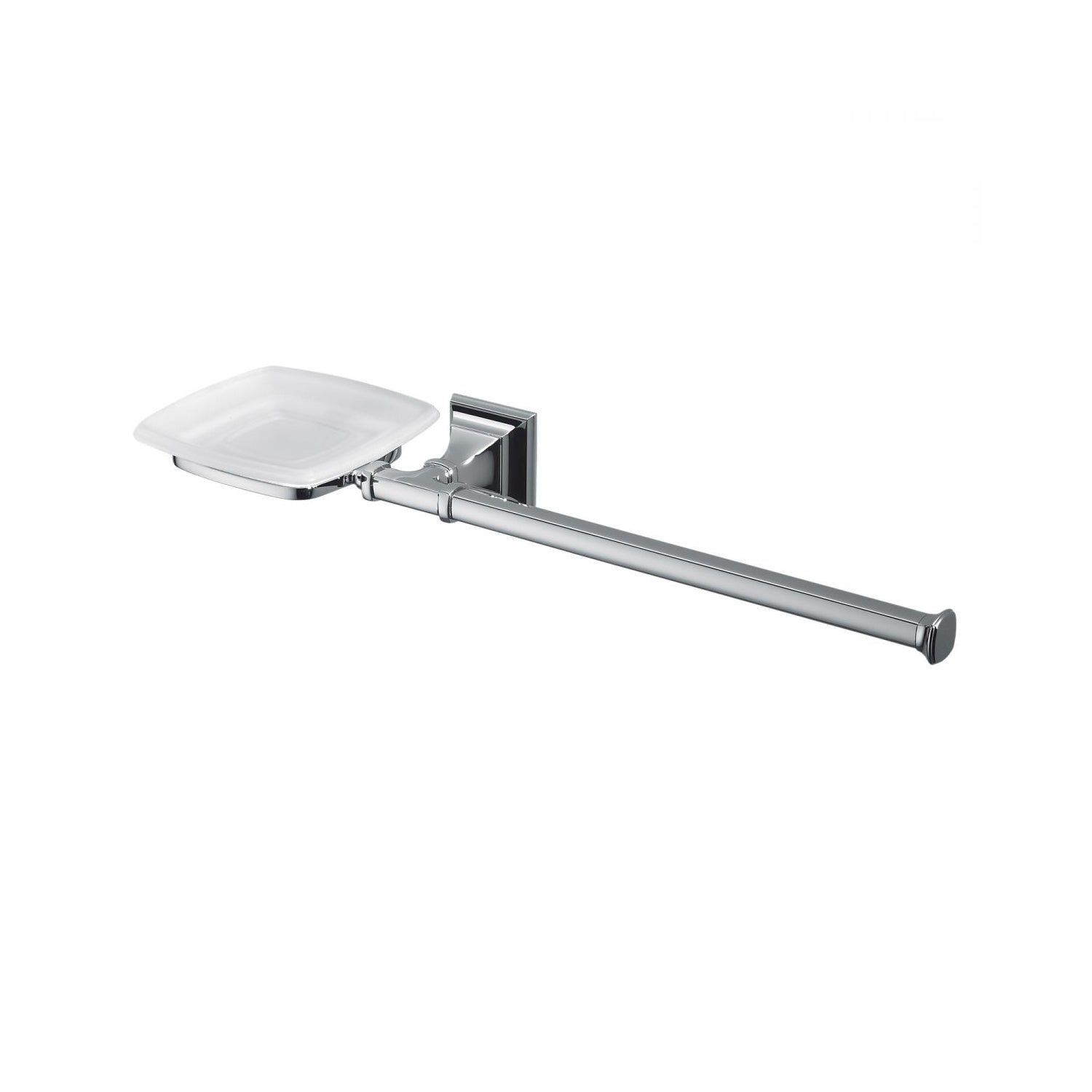 Porta sapone con porta salvietta bidet destro in ottone e vetro Portofino di Colombo Design