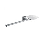 Porta sapone con sinistro salvietta bidet destro in ottone e vetro Portofino di Colombo Design
