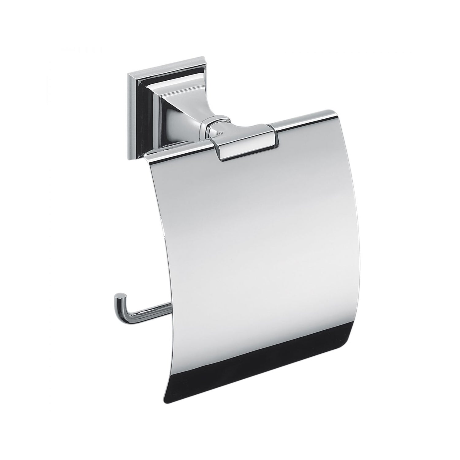 Porta rotolo coperto in ottone cromato collezione Portofino di Colombo Design