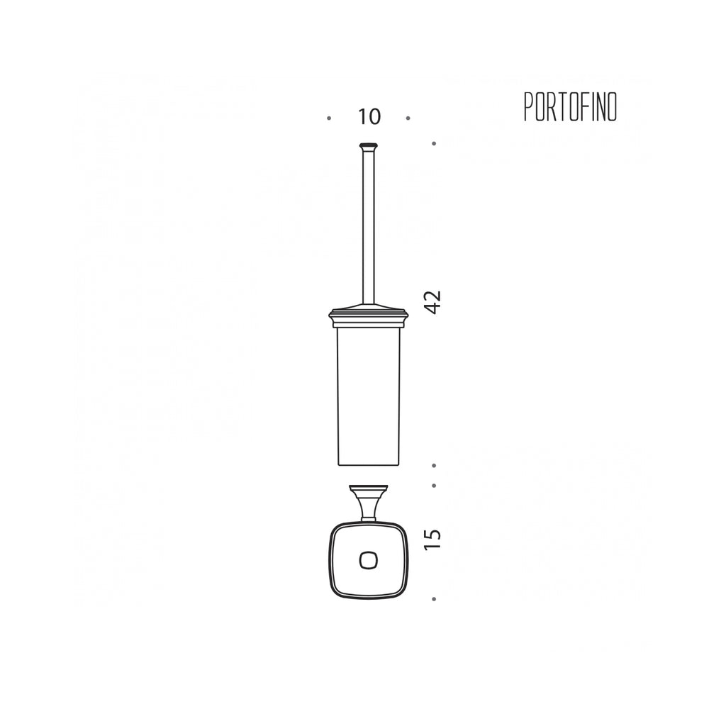 Porta scopino in ottone cromato e vetro collezione Portofino  di Colombo Design