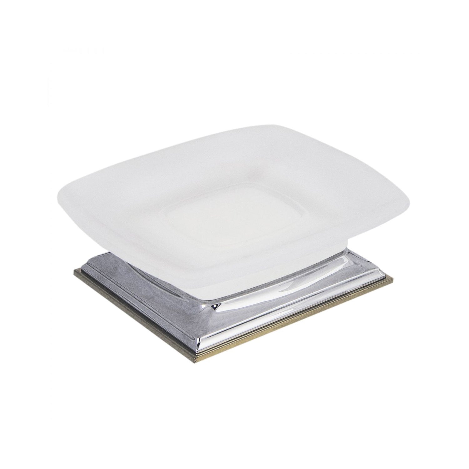 Porta sapone d'appoggio in ottone cromato e vetro collezione Portofino di Colombo Design