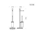 Piantana con porta rotolo e porta scopino cromo e vetro Portofino di Colombo Design