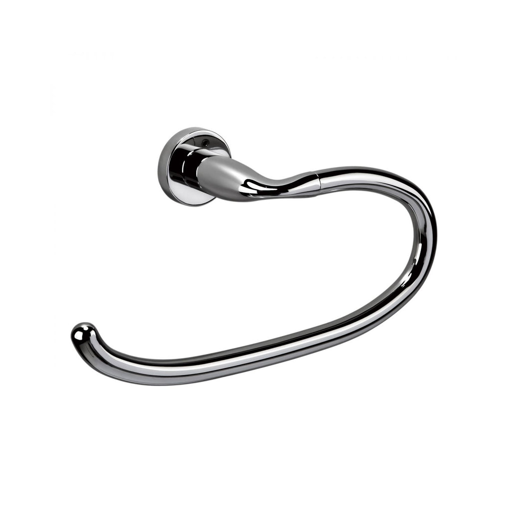 Portasalviette ad Anello in ottone cromato Colombo Design collezione Basic Con fissaggio a tassello e ad incollo con kit opzionale