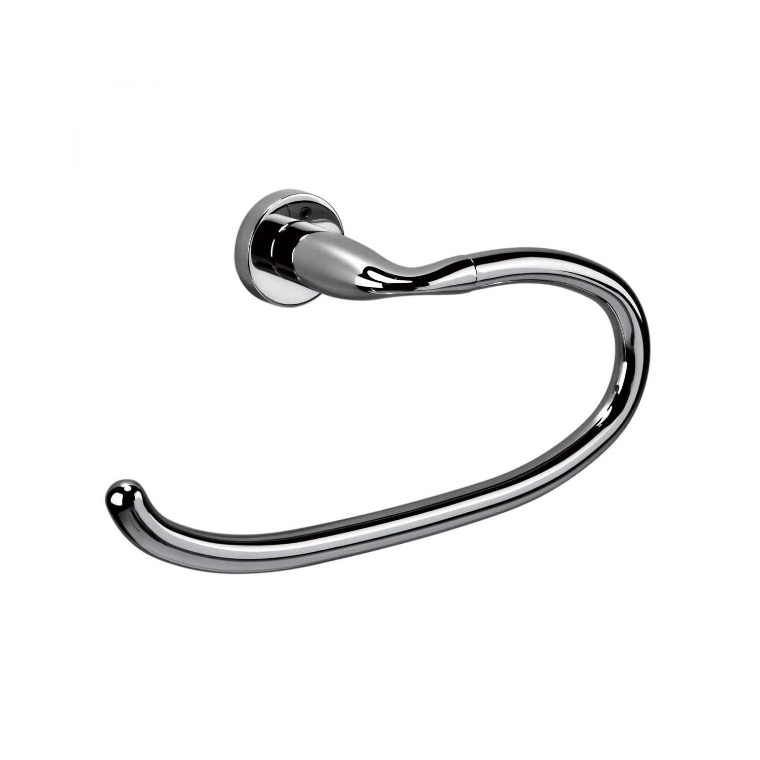 Portasalviette ad Anello in ottone cromato Colombo Design collezione Basic Con fissaggio a tassello e ad incollo con kit opzionale