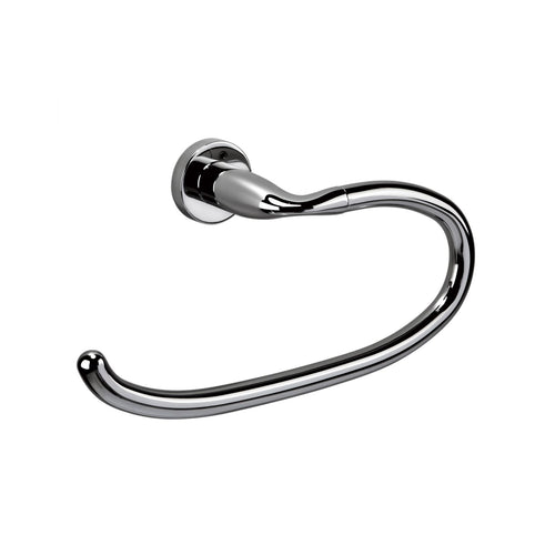 Portasalviette ad Anello in ottone cromato Colombo Design collezione Basic Con fissaggio a tassello e ad incollo con kit opzionale