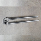 Porta salviette doppio a snodo in ottone cromato Colombo Design collezione Basic Con fissaggio a tassello