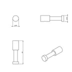 Appendino a muro in acciaio della collezione 'Logic' by Cosmic - Satinato