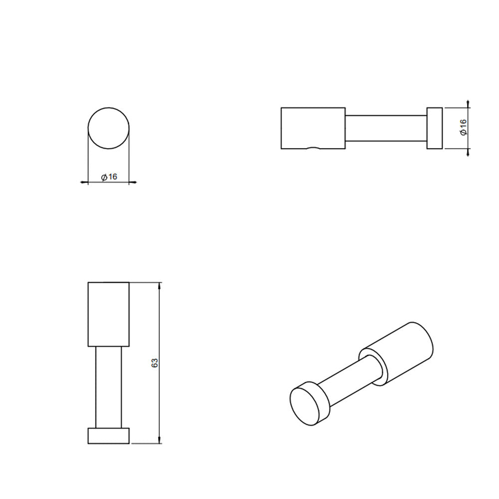Appendino a muro in acciaio della collezione 'Logic' by Cosmic - Satinato