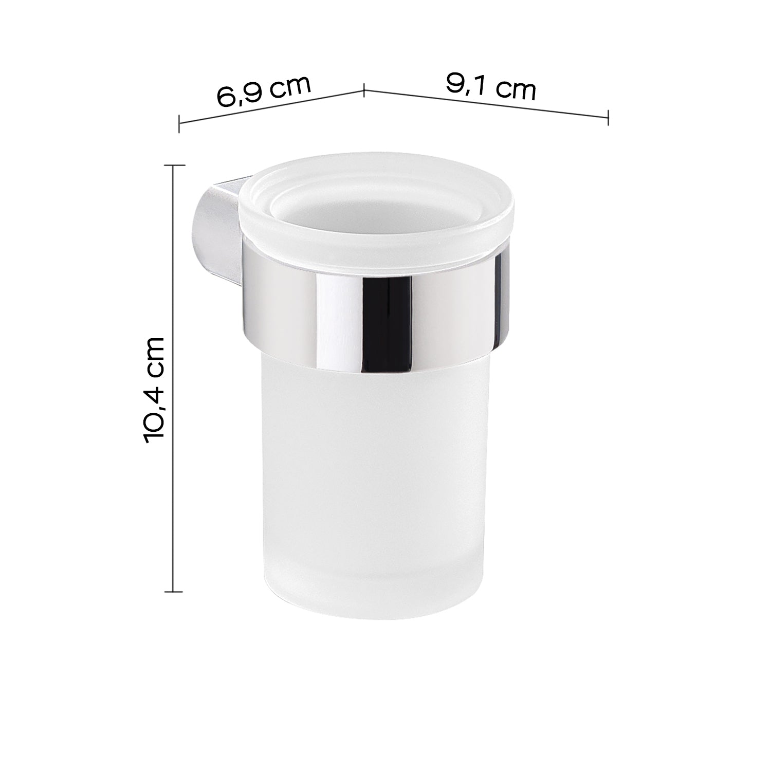 Portaspazzolini a muro in Ottone e Cromall Gedy serie Pirenei - Cromato