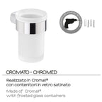 Portaspazzolini a muro in Ottone e Cromall Gedy serie Pirenei - Cromato