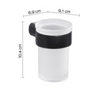 Portaspazzolini a muro in Ottone e Cromall Gedy serie Pirenei - Nero Matt