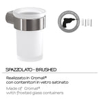 Portaspazzolini a muro in Ottone e Cromall Gedy serie Pirenei - Spazzolato