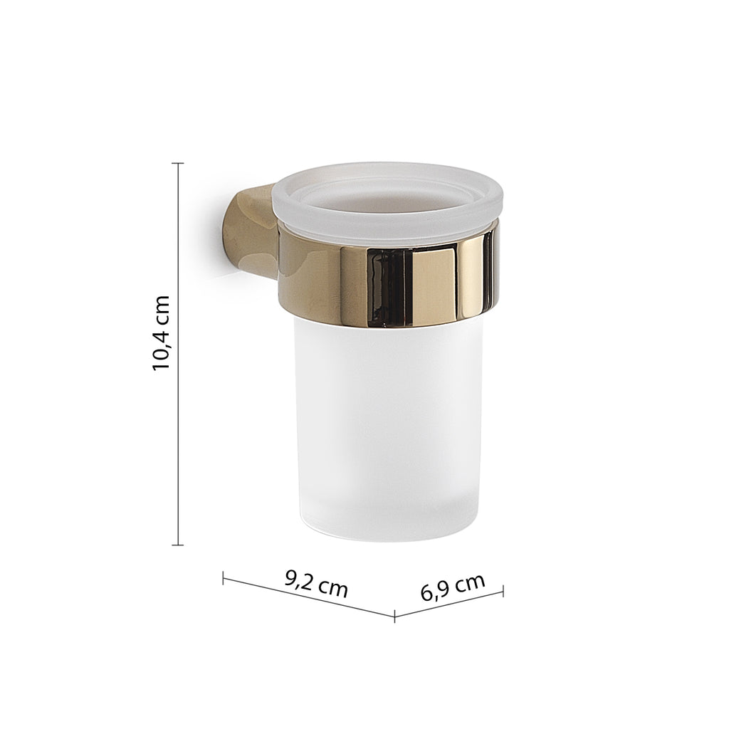 Portaspazzolini a muro in Ottone e Cromall Gedy serie Pirenei - Oro