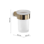 Portaspazzolini a muro in Ottone e Cromall Gedy serie Pirenei - Oro