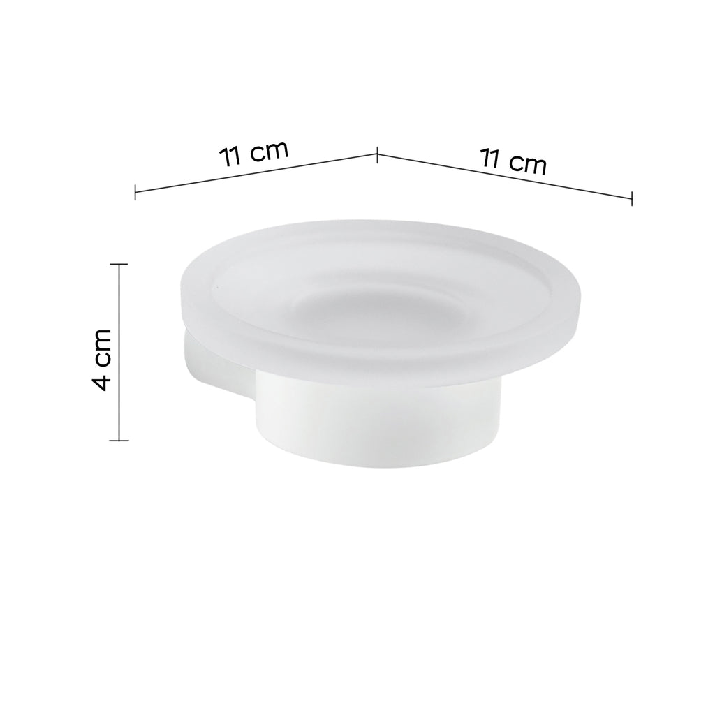 Portasapone a muro in Ottone e Cromall di Gedy serie Pirenei - Bianco Matt