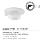 Portasapone a muro in Ottone e Cromall di Gedy serie Pirenei - Bianco Matt