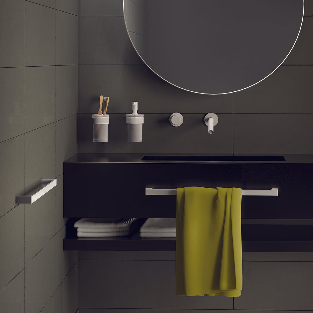 Portasapone a muro in Ottone e Cromall di Gedy serie Pirenei - Bianco Matt