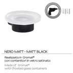 Portasapone a muro in Ottone e Cromall di Gedy serie Pirenei - Nero Matt