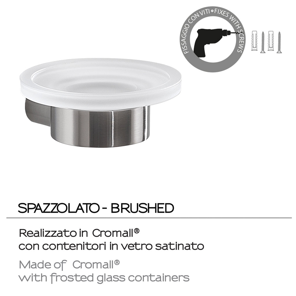 Portasapone a muro in Ottone e Cromall di Gedy serie Pirenei - Spazzolato