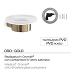 Portasapone a muro in Ottone e Cromall di Gedy serie Pirenei - Oro