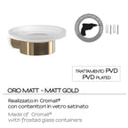 Portasapone a muro in Ottone e Cromall di Gedy serie Pirenei - Oro Matt