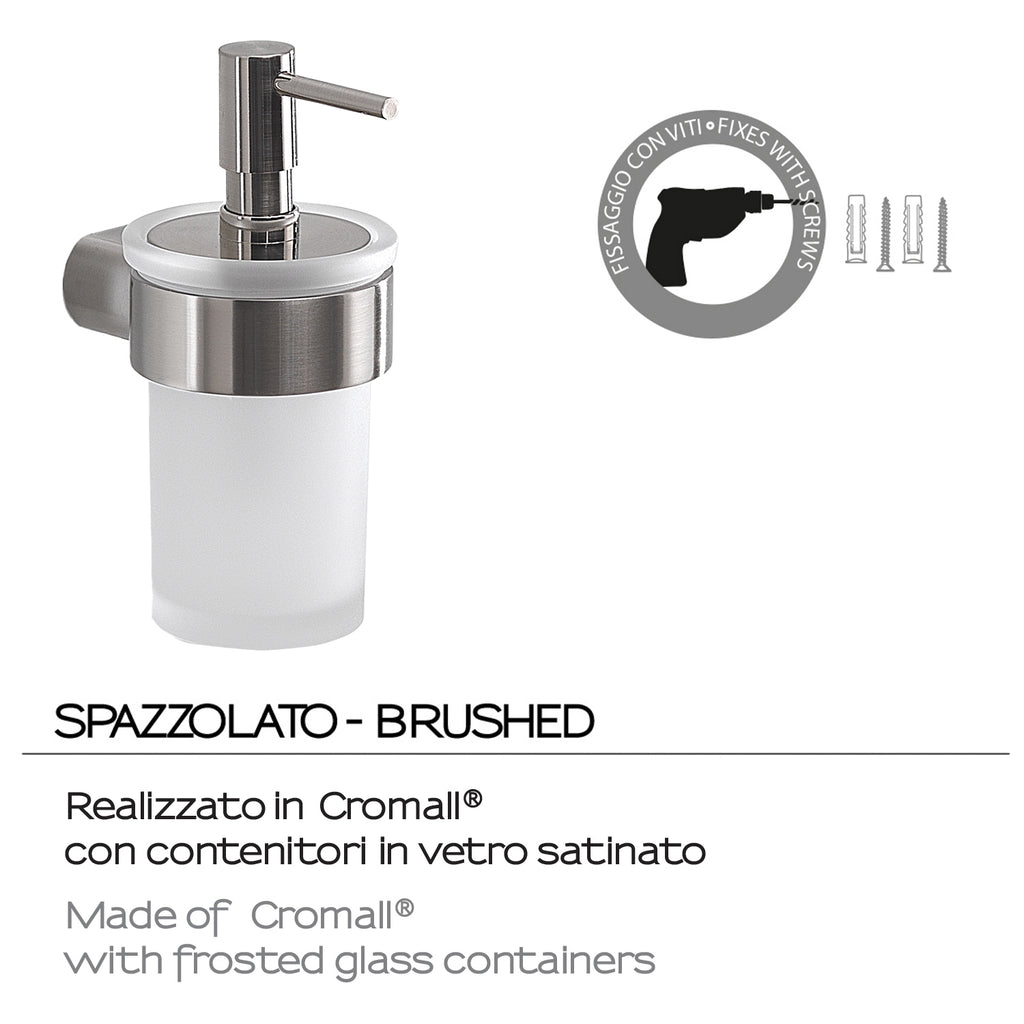 Dosasapone a muro con erogatore di Gedy serie Pirenei - Spazzolato