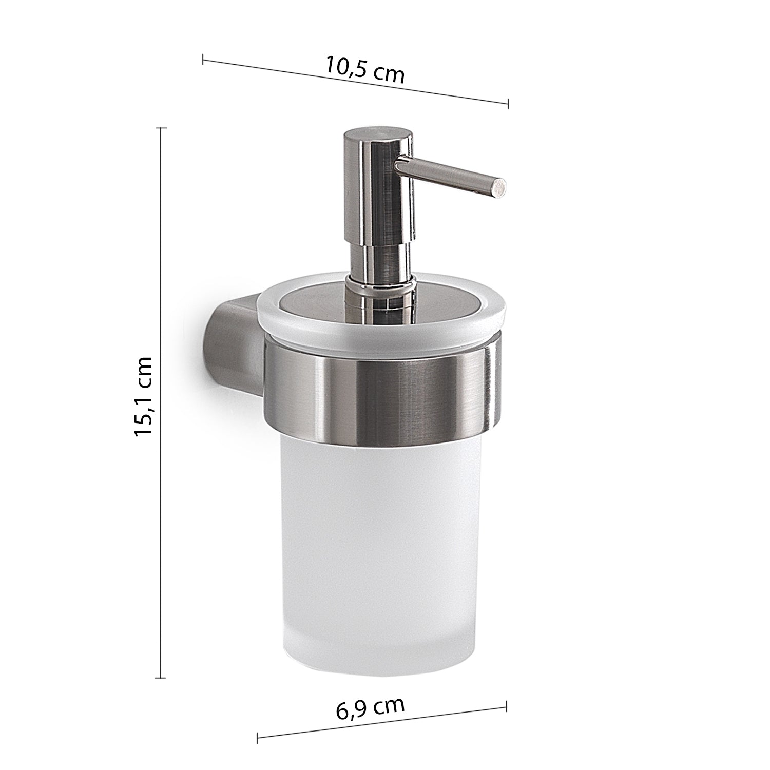 Dosasapone a muro con erogatore di Gedy serie Pirenei - Spazzolato