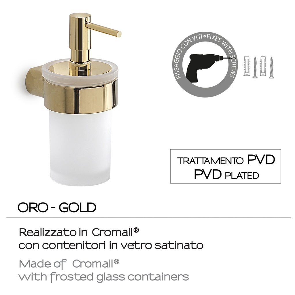 Dosasapone a muro con erogatore di Gedy serie Pirenei - Oro