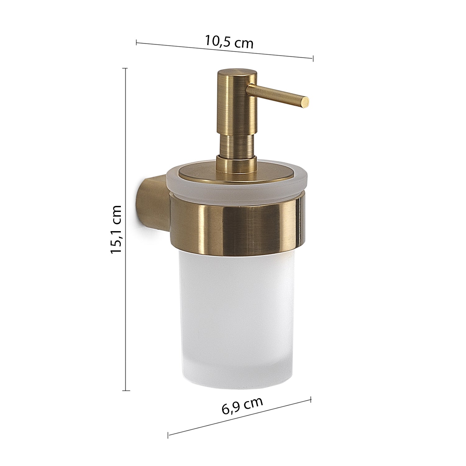 Dosasapone a muro con erogatore di Gedy serie Pirenei - Oro Matt