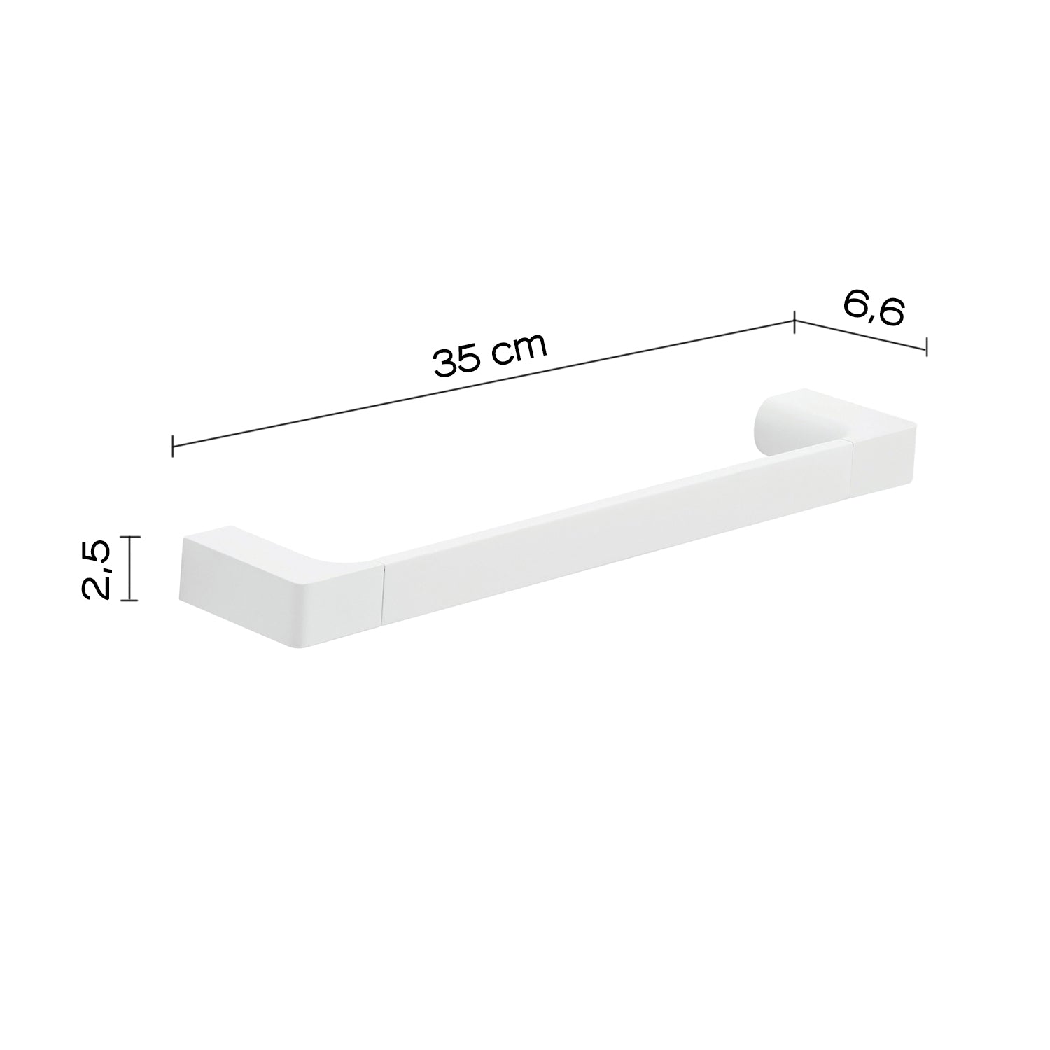 Porta asciugamani a muro Gedy serie Pirenei 35 cm - Bianco Matt