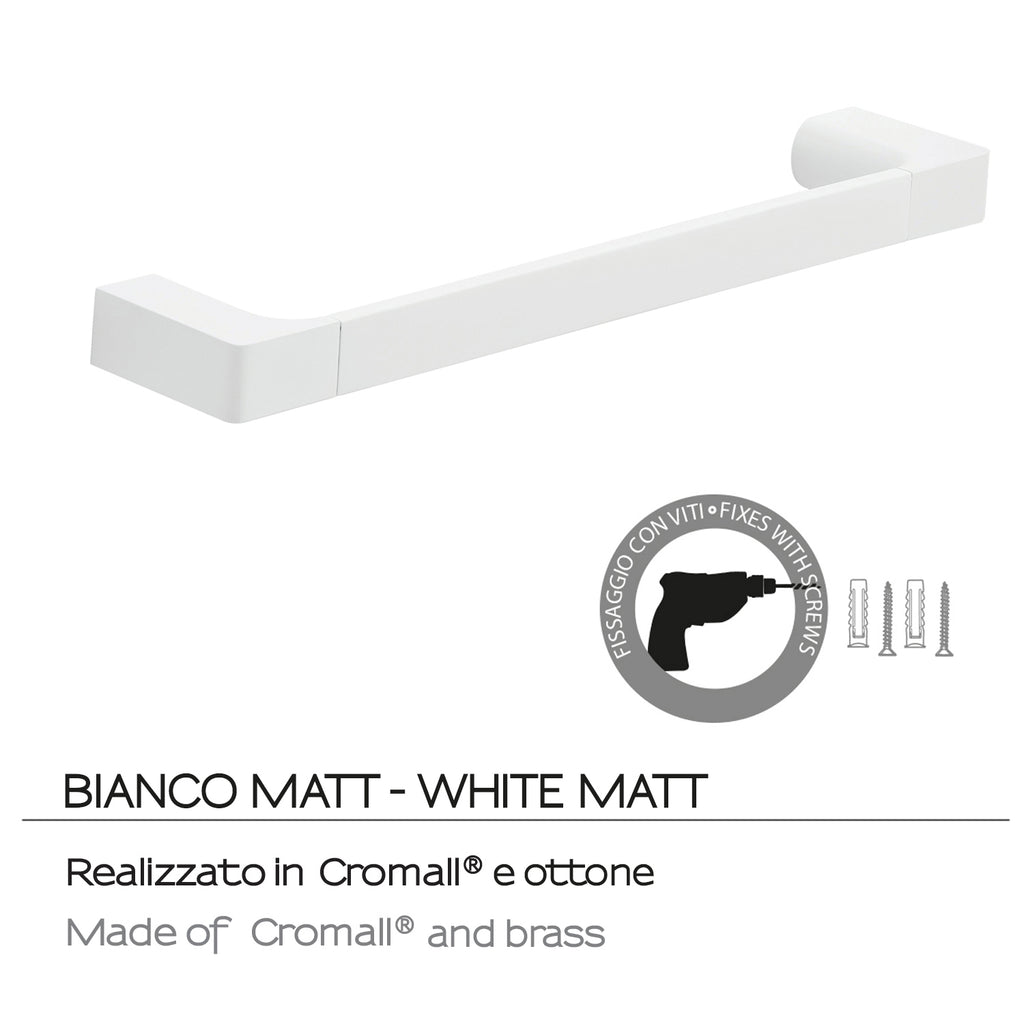 Porta asciugamani a muro Gedy serie Pirenei 35 cm - Bianco Matt