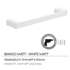 Porta asciugamani a muro Gedy serie Pirenei 35 cm - Bianco Matt