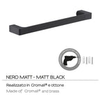 Porta asciugamani a muro Gedy serie Pirenei 35 cm - Nero Matt