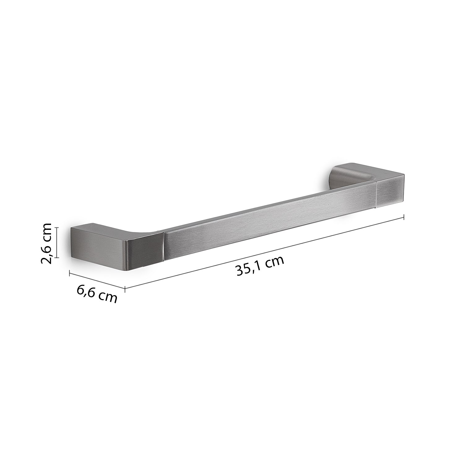 Porta asciugamani a muro Gedy serie Pirenei 35 cm - Spazzolato
