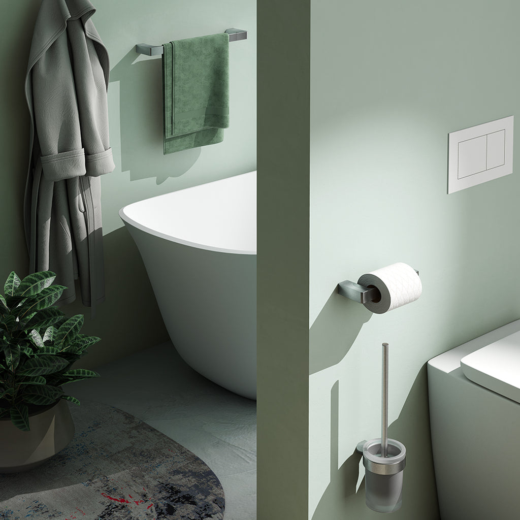 Porta asciugamani a muro Gedy serie Pirenei 35 cm - Spazzolato