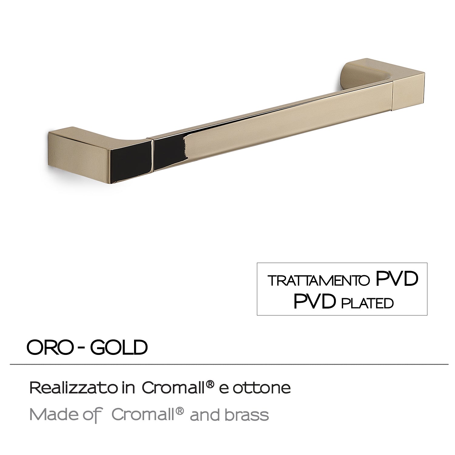 Porta asciugamani a muro Gedy serie Pirenei 35 cm - Oro