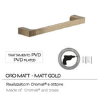 Porta asciugamani a muro Gedy serie Pirenei 35 cm - Oro Matt