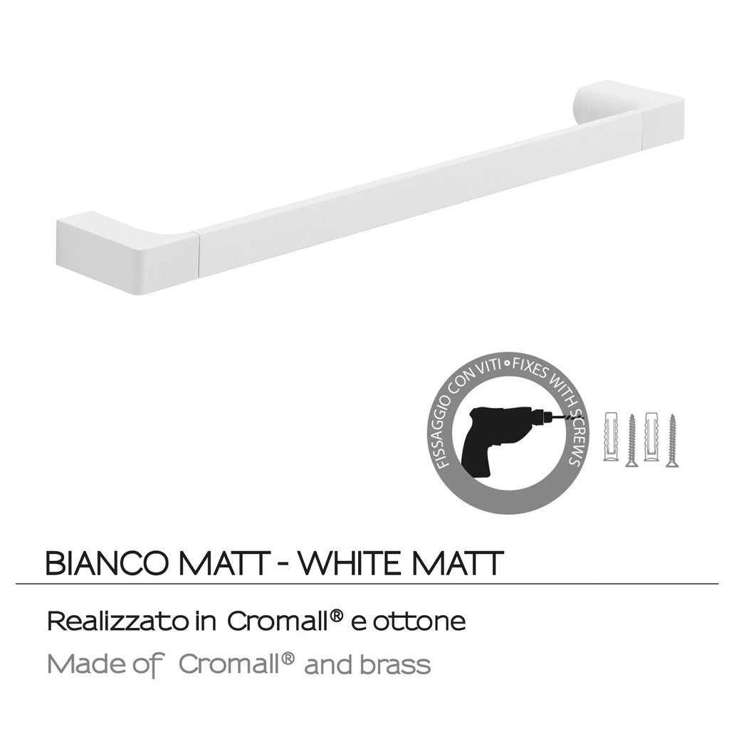 Portasalviette a muro di Gedy serie Pirenei 45 cm - Bianco Matt