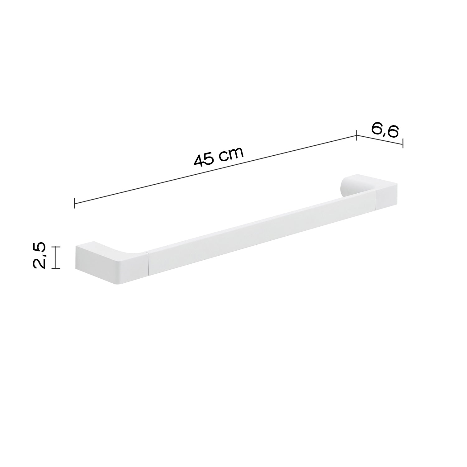 Portasalviette a muro di Gedy serie Pirenei 45 cm - Bianco Matt