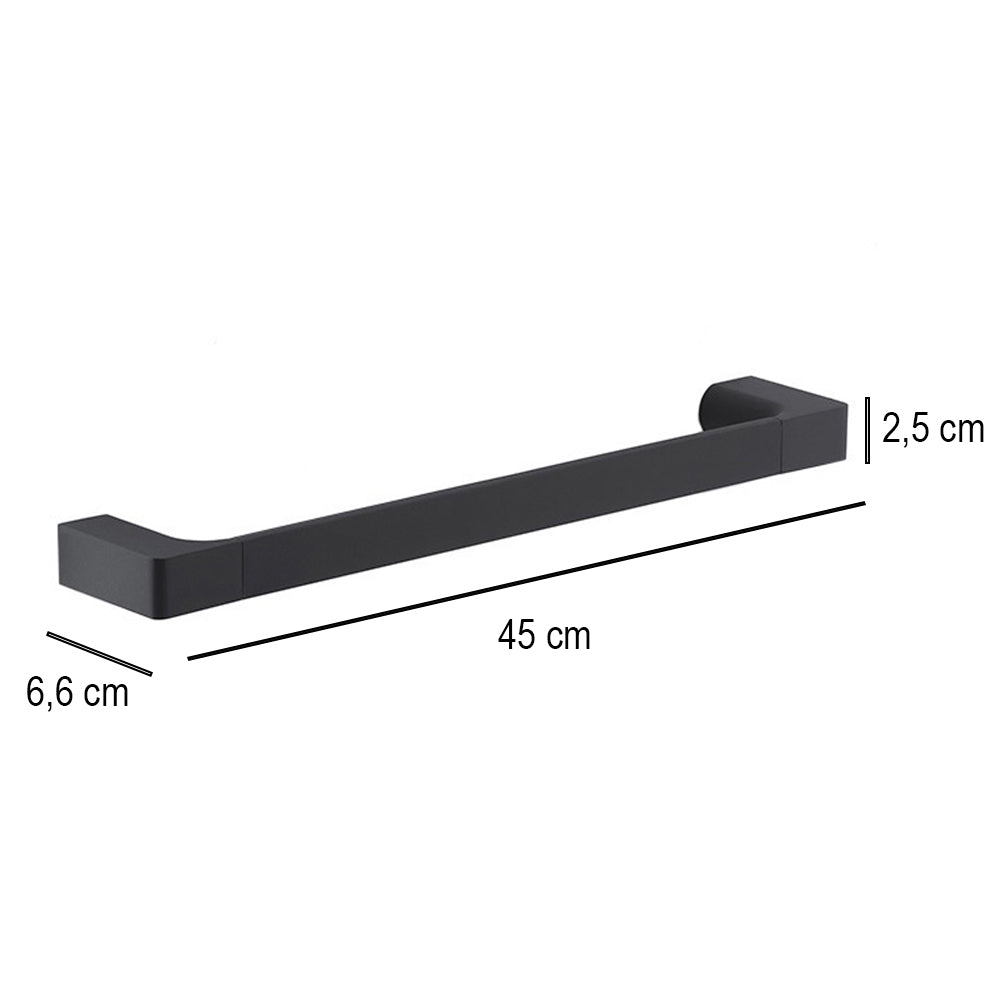 Portasalviette a muro di Gedy serie Pirenei 45 cm - Nero Matt