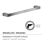 Portasalviette a muro di Gedy serie Pirenei 45 cm - Spazzolato