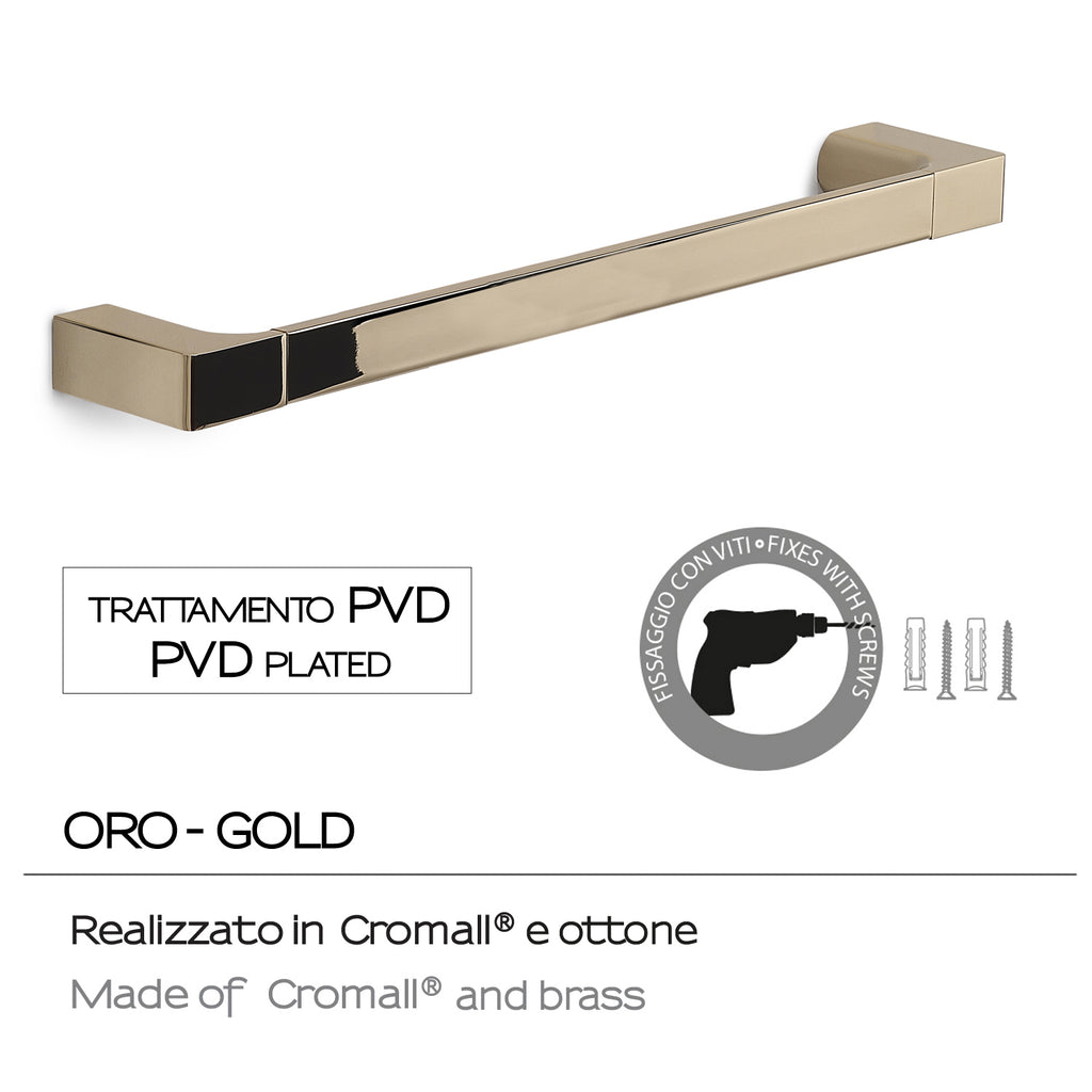 Portasalviette a muro di Gedy serie Pirenei 45 cm - Oro
