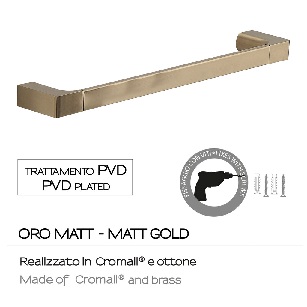 Portasalviette a muro di Gedy serie Pirenei 45 cm - Oro Matt