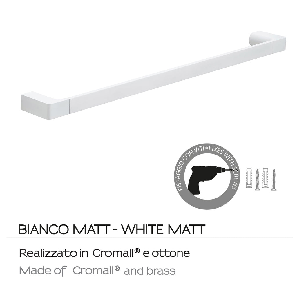 Portasalviette a muro di Gedy serie Pirenei 60 cm - Bianco Matt