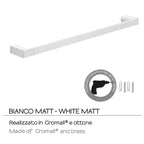 Portasalviette a muro di Gedy serie Pirenei 60 cm - Bianco Matt
