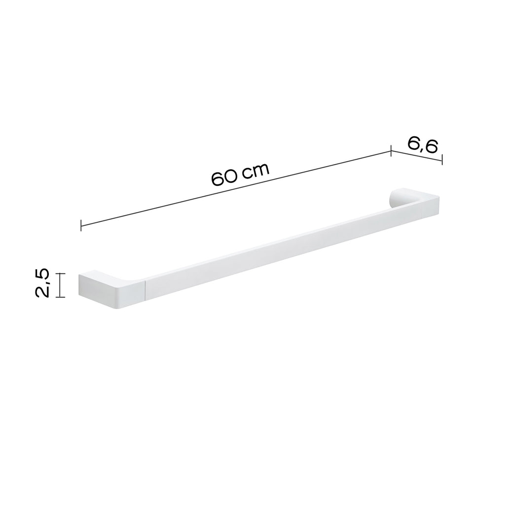 Portasalviette a muro di Gedy serie Pirenei 60 cm - Bianco Matt