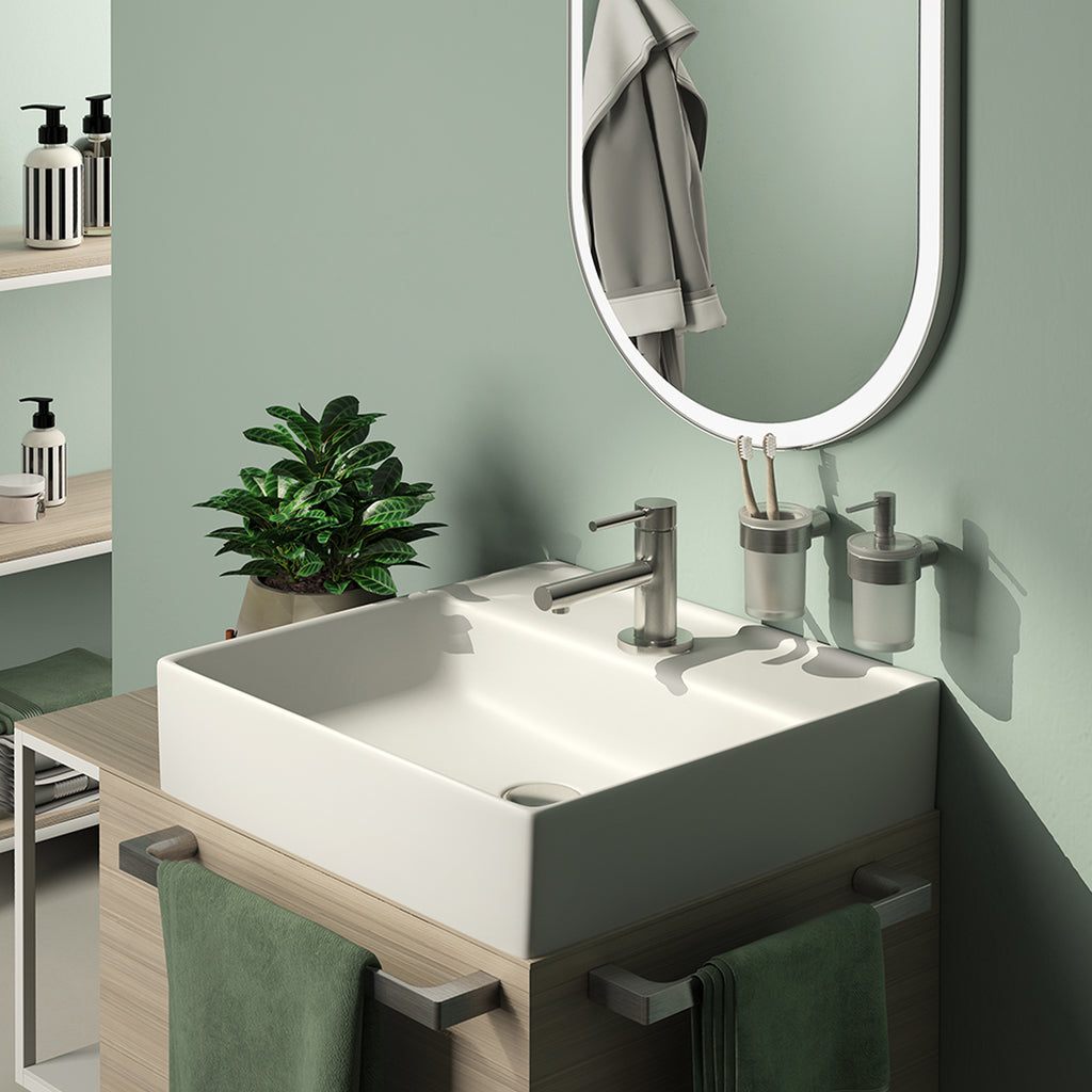 Portasalviette a muro di Gedy serie Pirenei 60 cm - Spazzolato